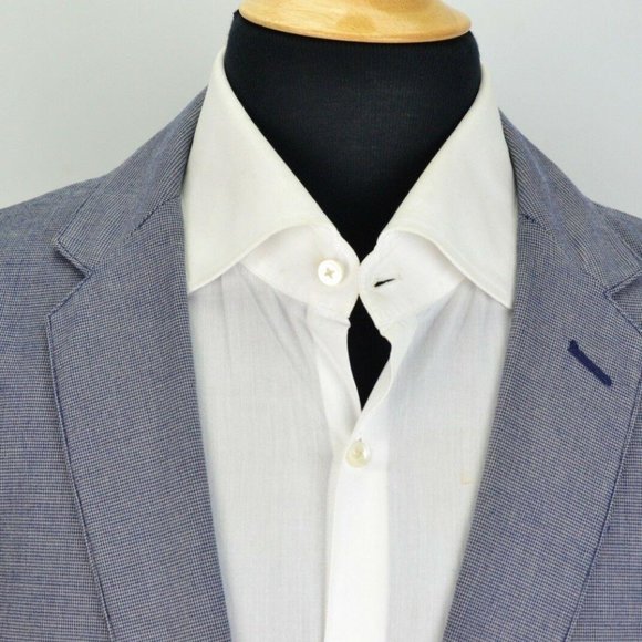 Jcrew Blue Microplaid Unstructured Recent Jacket